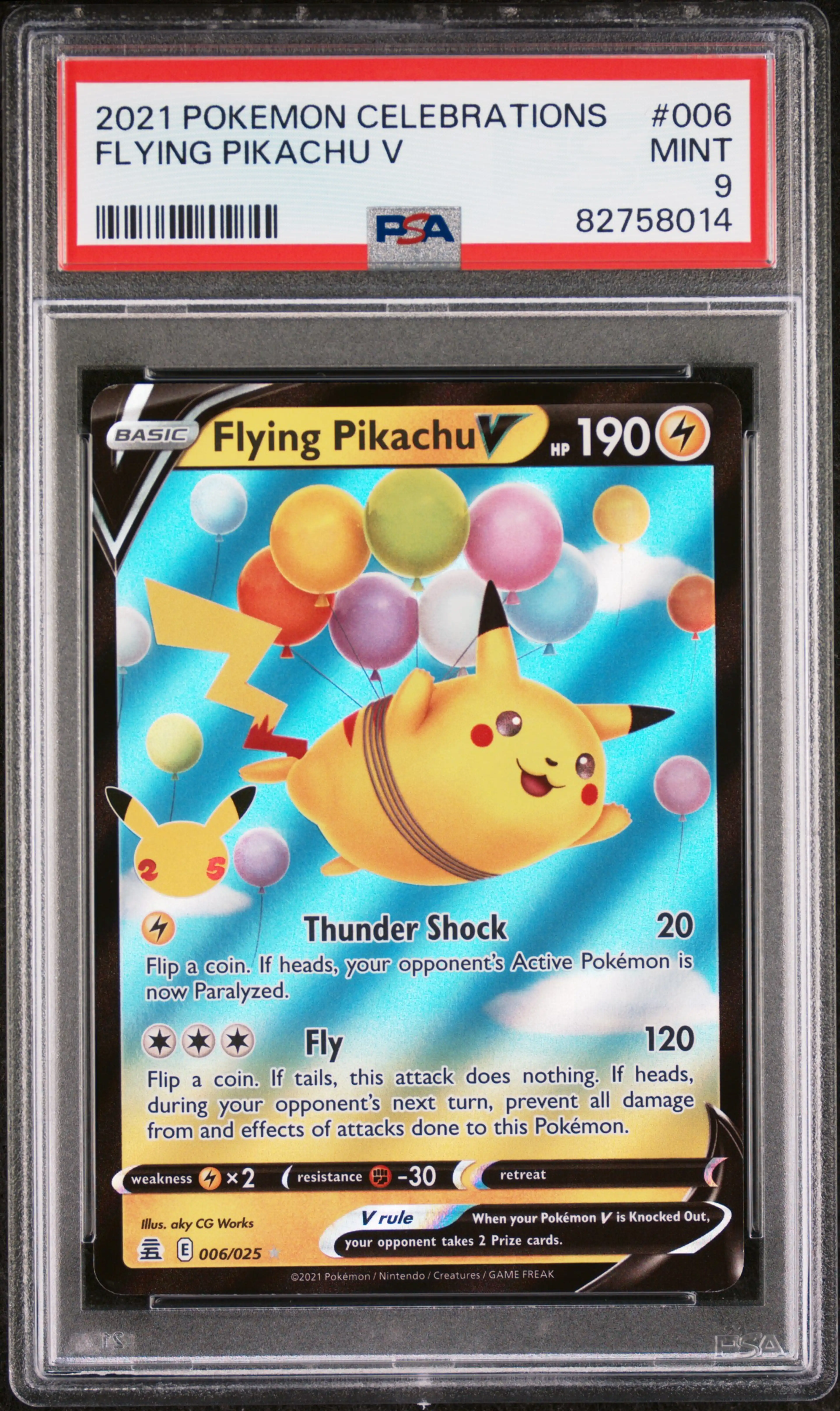 Thumbnail of Pokemon Graded Flying Pikachu V (CEL 006) - PSA 9