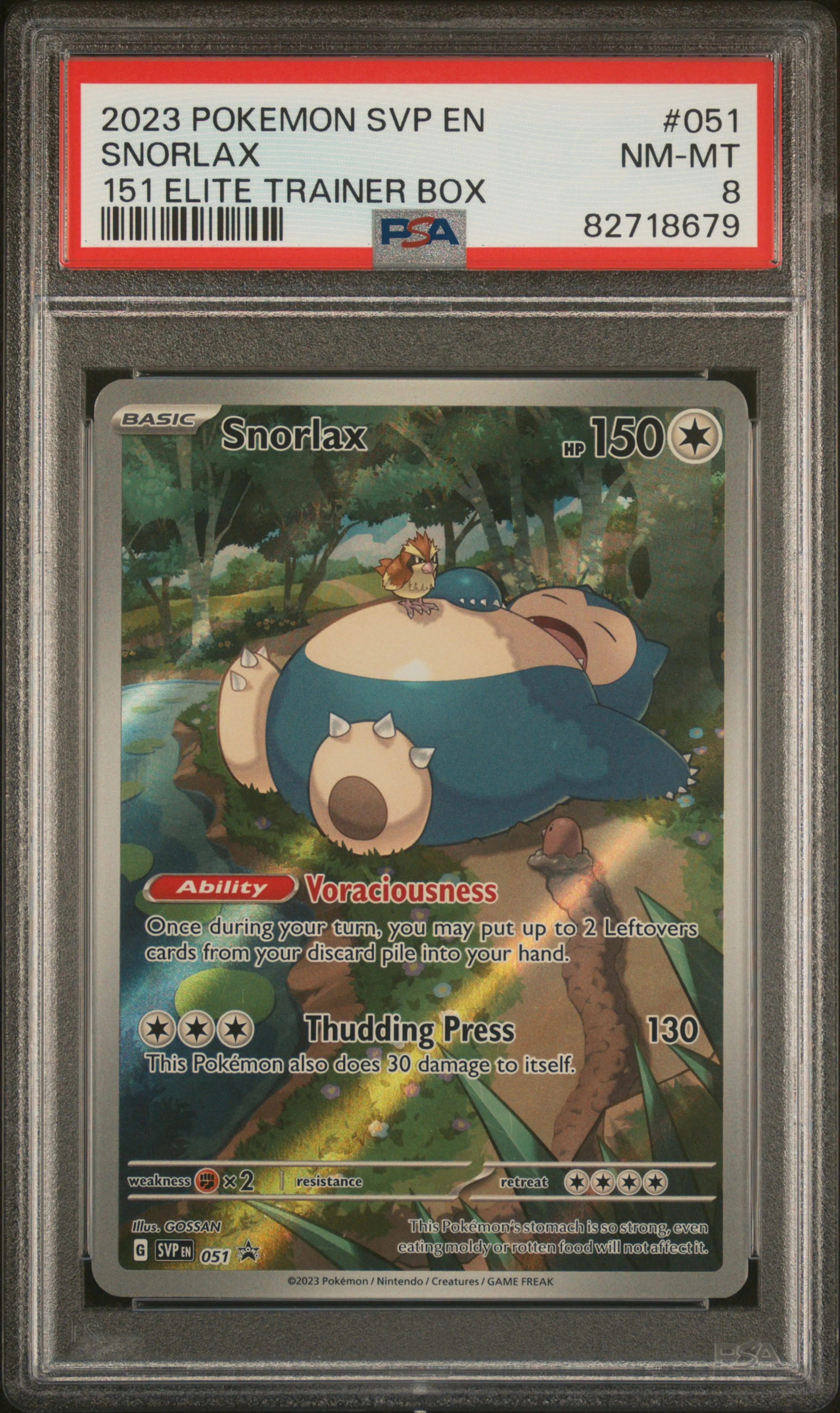 Product image of Pokemon Graded Snorlax (SVP 051) - PSA 8 - 1