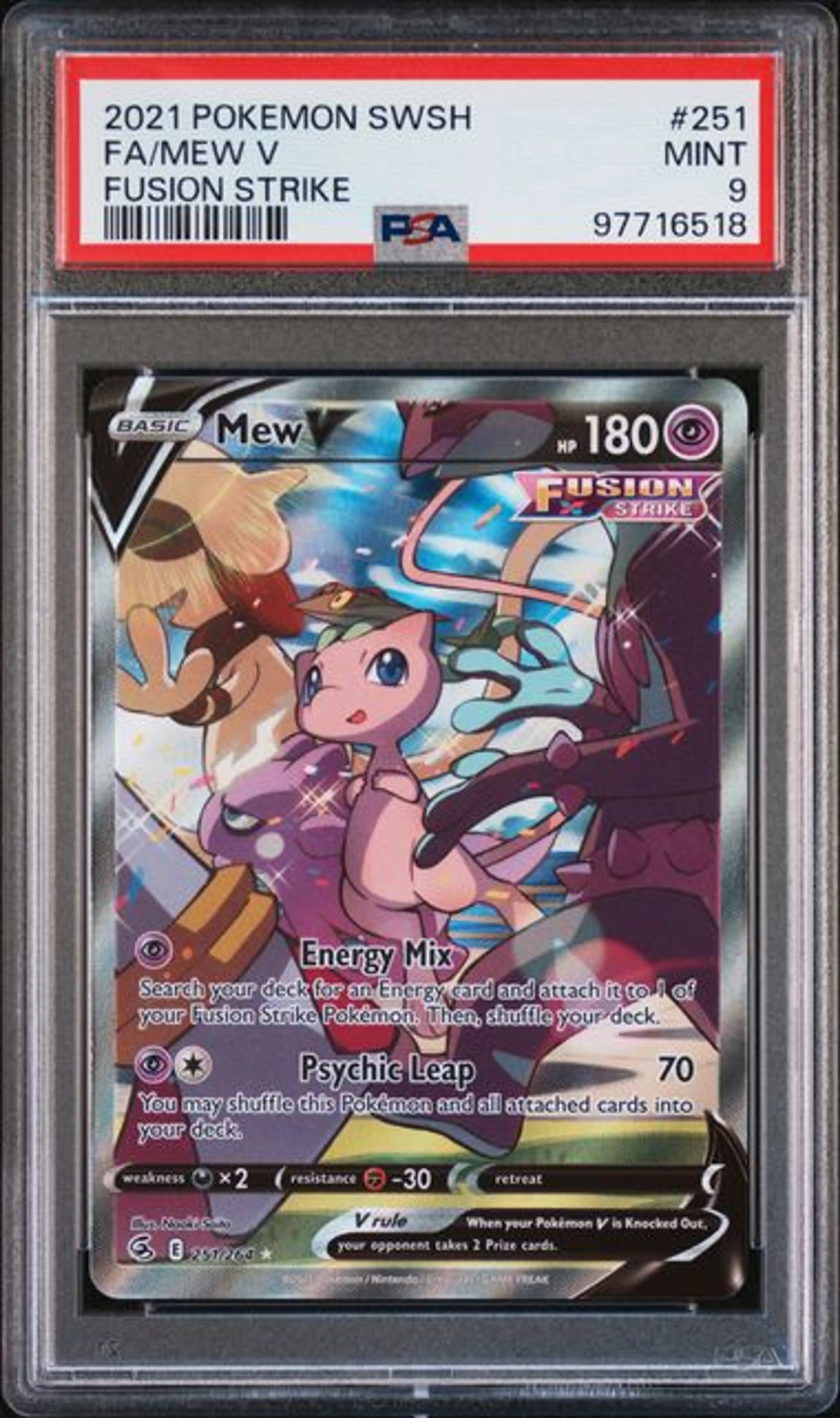 Thumbnail of Pokemon Graded Mew V (FST 251) - PSA9